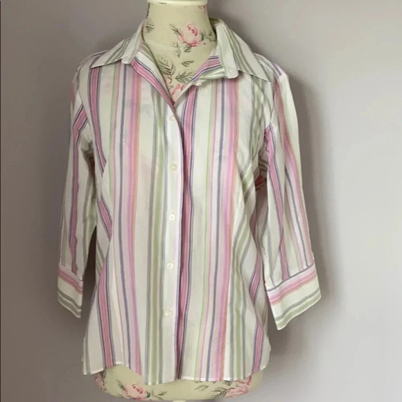 Thomas Pink Tops - Thomas pink striped button down size 12